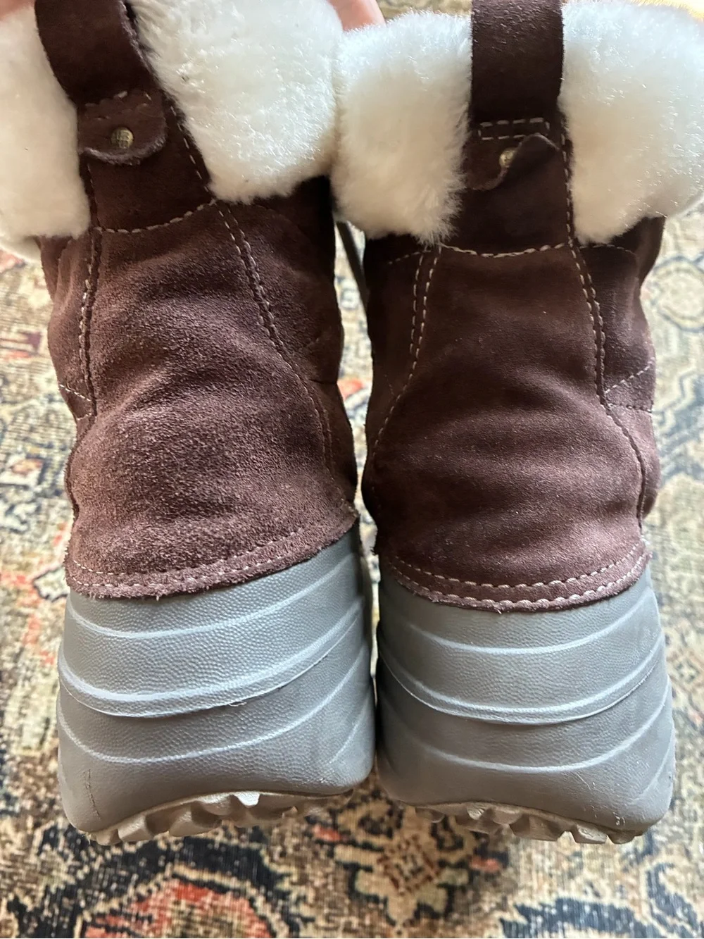 Columbia Brown and White Insulated Winter Lace-Up Boots